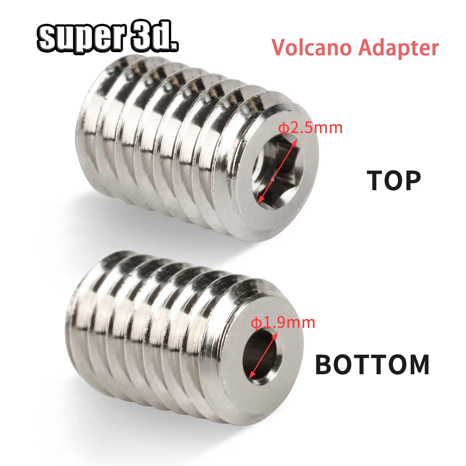 Adaptadores de volcán de cobre V6, boquilla de alto flujo compatible con bloque calentador de volcán E3D a boquilla V6, accesorios de piezas de impresora 3D