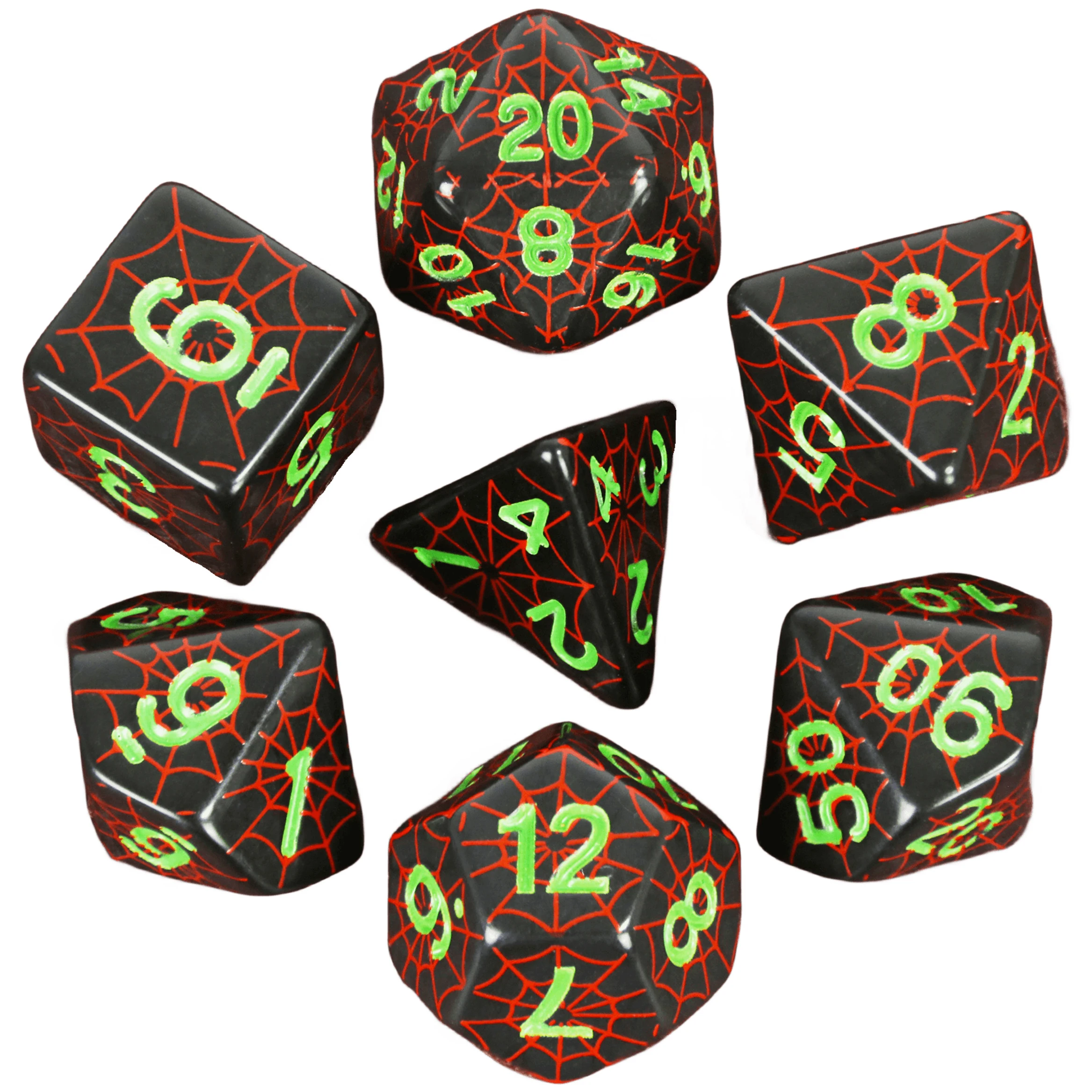 Spider Web Dice - Perfect for Board Game Role Playing Games  DND Dice Set D4 D6 D8 D10 D00 D12 D20 DICE