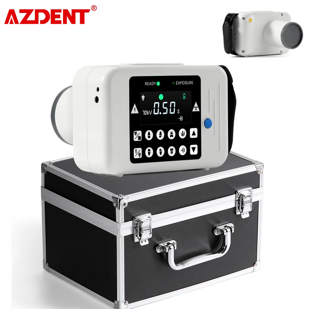 AZDENT Portable Dental X-ray Machine High Frequency X Ray Unit Compatible with Digital Sensor X-ray Film Dentistry Equipment