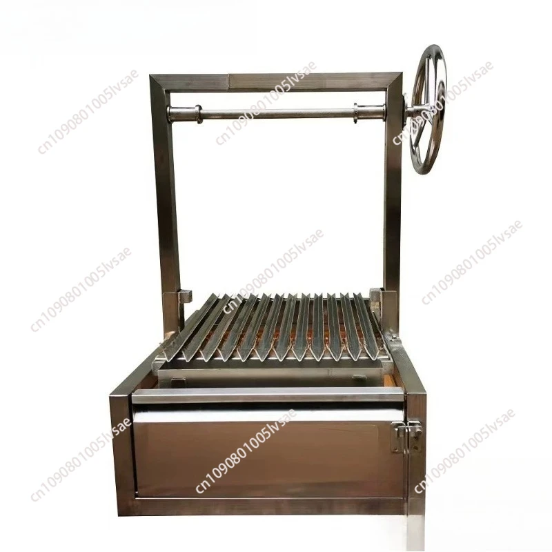 Barbacoa portátil de acero inoxidable para exteriores, Churrasco Barbacoa con púas integradas, parrilla de barbacoa de estilo argentino de Santa María, carbón