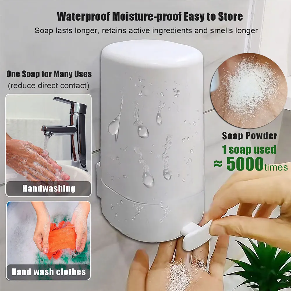 Soporte portátil para jabonera, caja de molinillo de jabón en polvo montada en la pared, impermeable, ajustable de 3 niveles, herramienta de lavado de manos para Baño