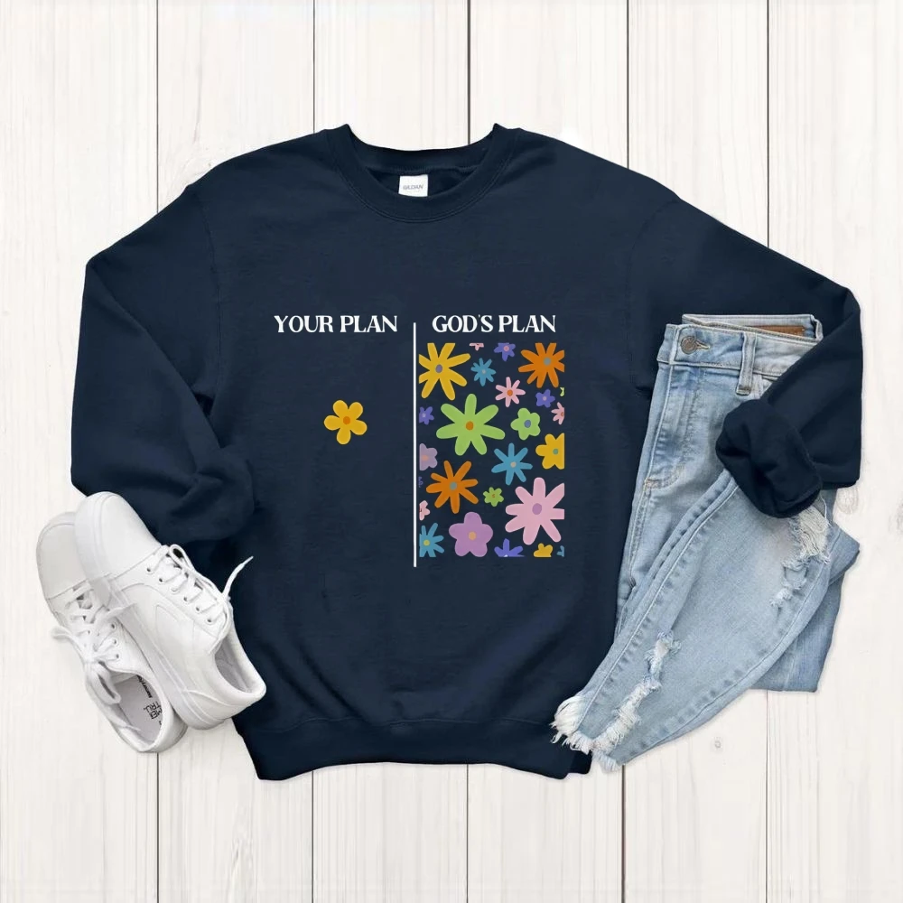 Grafisch sweatshirt met bloemen Uniek inspirerend ontwerp Casual losse lange mouwen Trendy casual ontspannende modieuze stoffen top