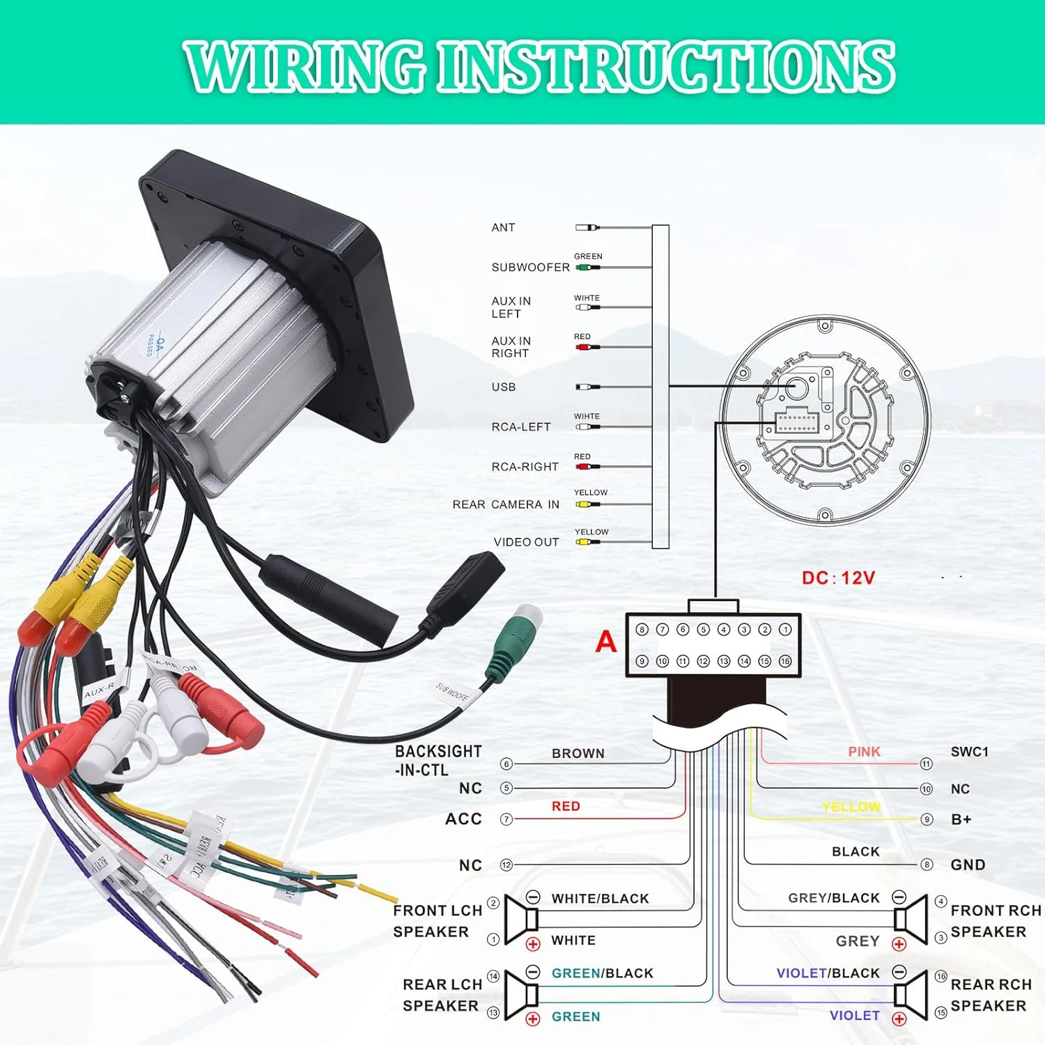 البحرية راديو قارب ستيريو بلوتوث FM AM الوسائط الرقمية مشغل الصوت 4.1 "العرض الرقمي لليخوت ATV UTV عربة جولف دراجة نارية