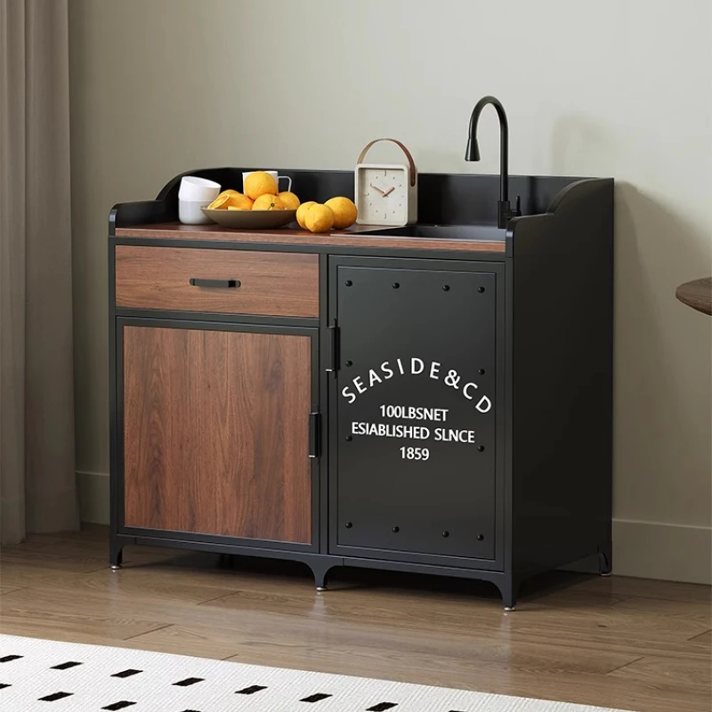 

Industrial Style Tea Cabinet Washing Table Integrated Washbasin Cabinet Combined Washbasin Living Room Dining Side Cabinet