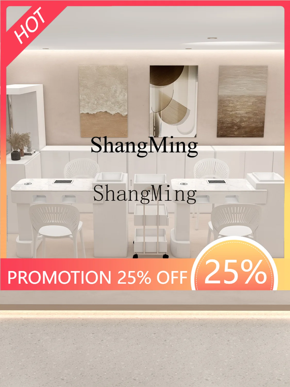 CL style manicure table and chair set with embedded second-generation vacuum cleaner manicure table