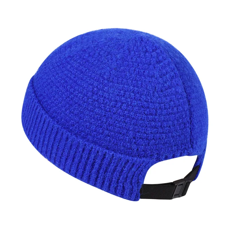 

Free Shipping Autumn Winter Retro Men Women Adjustable Hat Brim Knitted Brimless Hats Rolled Cuff Men Docker Caps