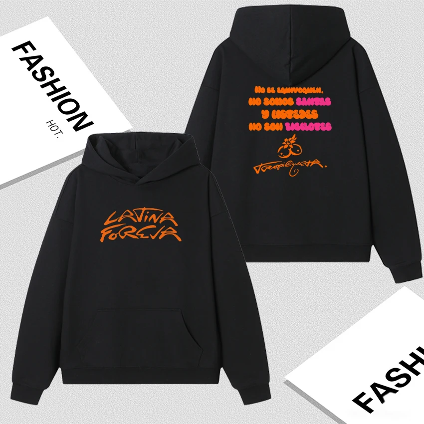 

2026 Singer Karol G Latina Foreva Album Double Sided Print Graphic Men Women Hoodies Fleece Streetwear Long sleeve Sweatshirts