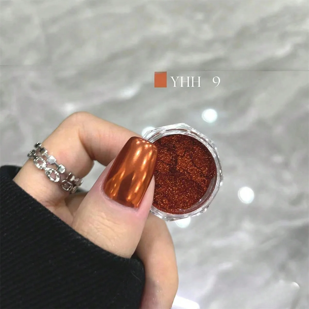 1 قطعة مسمار مرآة سحرية مسحوق متعدد الألوان معدن الكروم مرآة مسمار بريق الطلاء مسمار الفن خلق أدوات الديكور #5