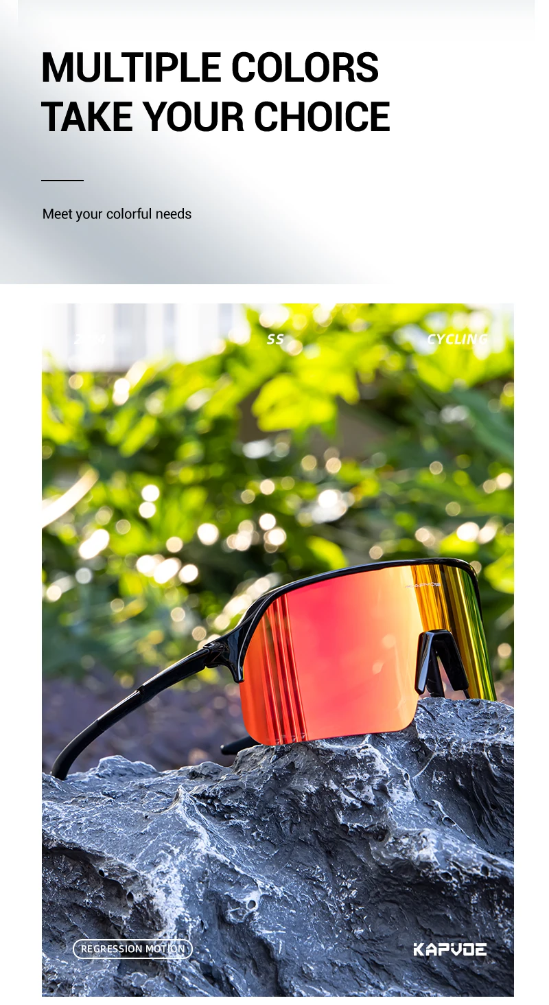 Kapvoe Sonnenbrille für Herren, Fahrradbrille, Fahren, Fahrradbrille, Radfahren, Damen, Straße, Mountainbike, Outdoor, Sportbrille, UV400 – Detail 10