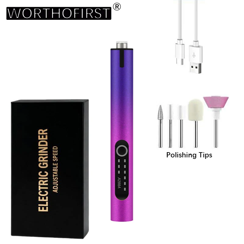 3.7V Rechargeable Battery-Powered Nail Art Sanding Pen Multi-functional Handheld Grinder Jewelry and Crafts Carving Polishing