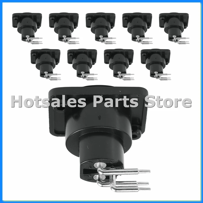 

10pcs Black XLR 3pin Female Jack Panel Mount Chassis PCB Socket Connector-ABRM