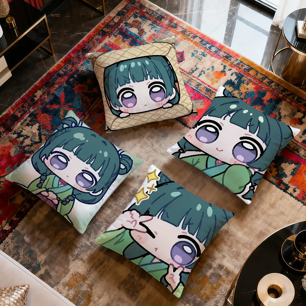 chibi cute fanart maomao a-Apothecary Diaries soft pillow cover Sofa Home Living Room Decor Protective Covers hogar pillowcase