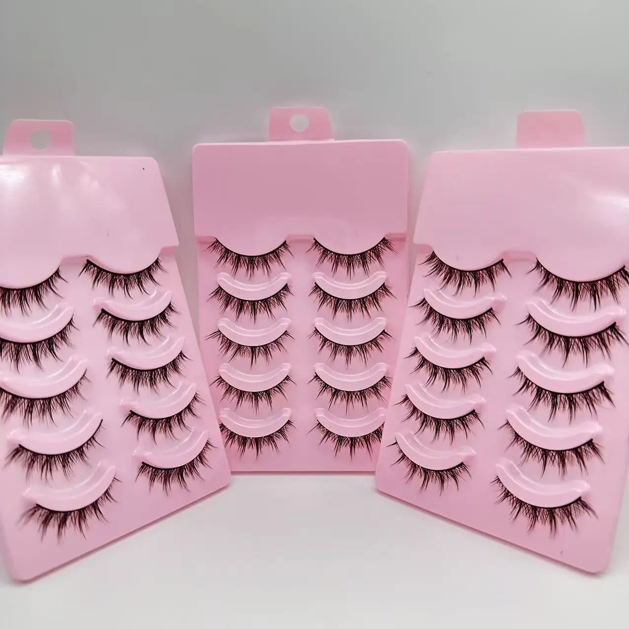 블루밍 - 스타일 인조 속눈썹, 두껍고 자연스러운 슬림 인조 속눈썹, 재사용 가능한 가벼운 속눈썹 연장 메이크업 도구