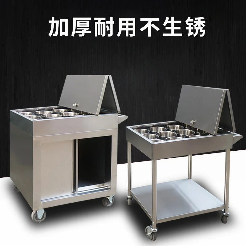 Stainless steel seasoning cart, kitchen handcart, restaurant seasoning table, restaurant mobile multifunctional seasoning cart