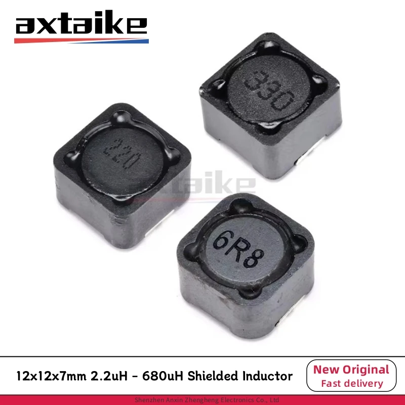 

10PCS 12*12*7mm Shielded Inductor SMD 2.2/3.3/4.7/6.8/10/15/22/33/47/100/150/220/330-680UH Power Inductance CDRH127 2R2 4R7 101