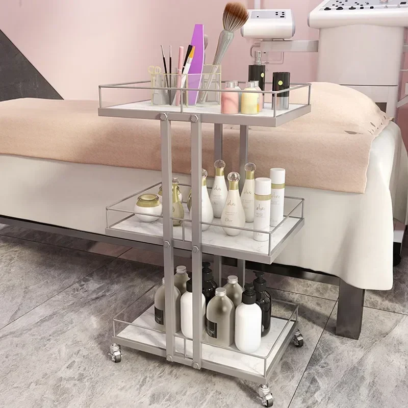 Rolling Cart Manicure Support Food Serving Cosmetic Helper Trolley Tool Auxiliary Spa Equipment Salon Furniture Beauty Organizer