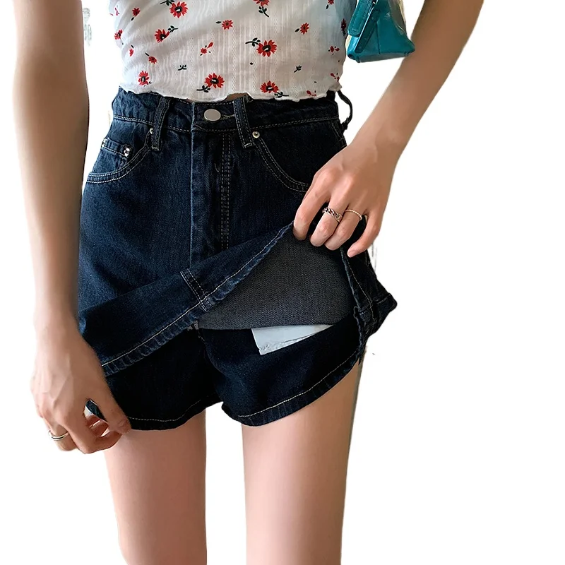

Women's Summer Denim A-line SkirtS High Waist Loose Fit Hip-hugging Short Skirt