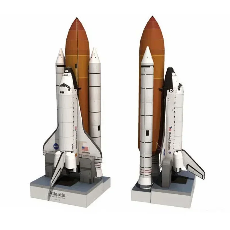 1: 150 DIY 3D กระดาษการ์ดปริศนารุ่นกระสวยอวกาศ Atlantis Space Rocket ชุดสถาปัตยกรรมอาคารการศึกษาของเล่นรุ่น