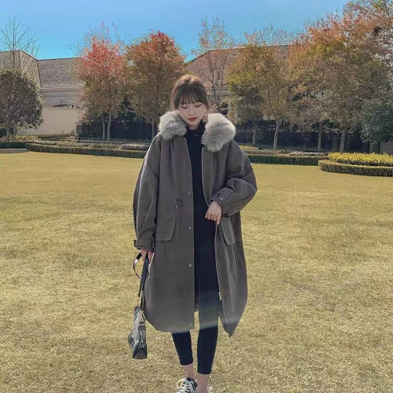 

A chubby girl winter bread jacket weighing 300 pounds coat warm cotton-padded jacket fashion parkas versatile commuting overcoat