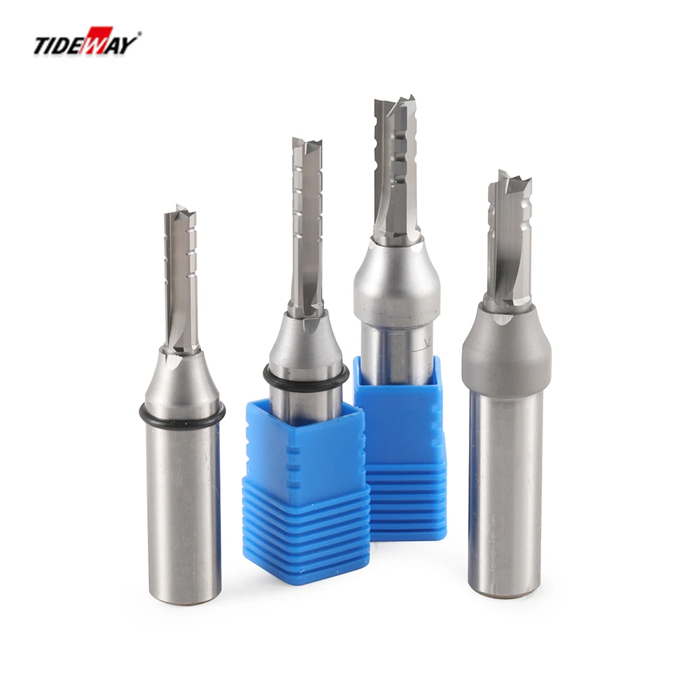 5Pcs TCT 3 Flutes Straight Milling Cutter 4/6/12.7mm roughing MDF Plywood Chipboard Wood Carving Trimming Slotting Router Bit