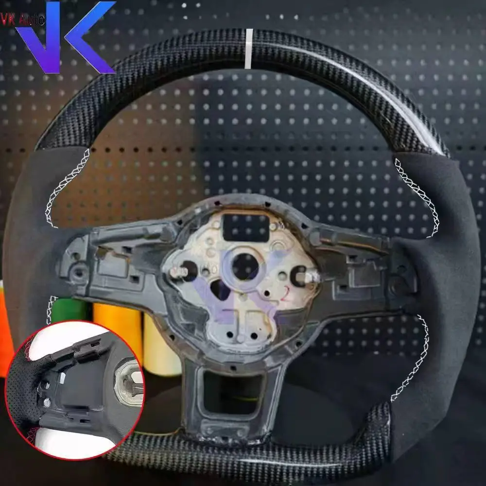 Carbon Fiber op maat gemaakte stuurwiel leder Alcantara voor Tiguan Passat VW Golf MK7 7.5 GTI GTD GTE 2013-2020 GTI