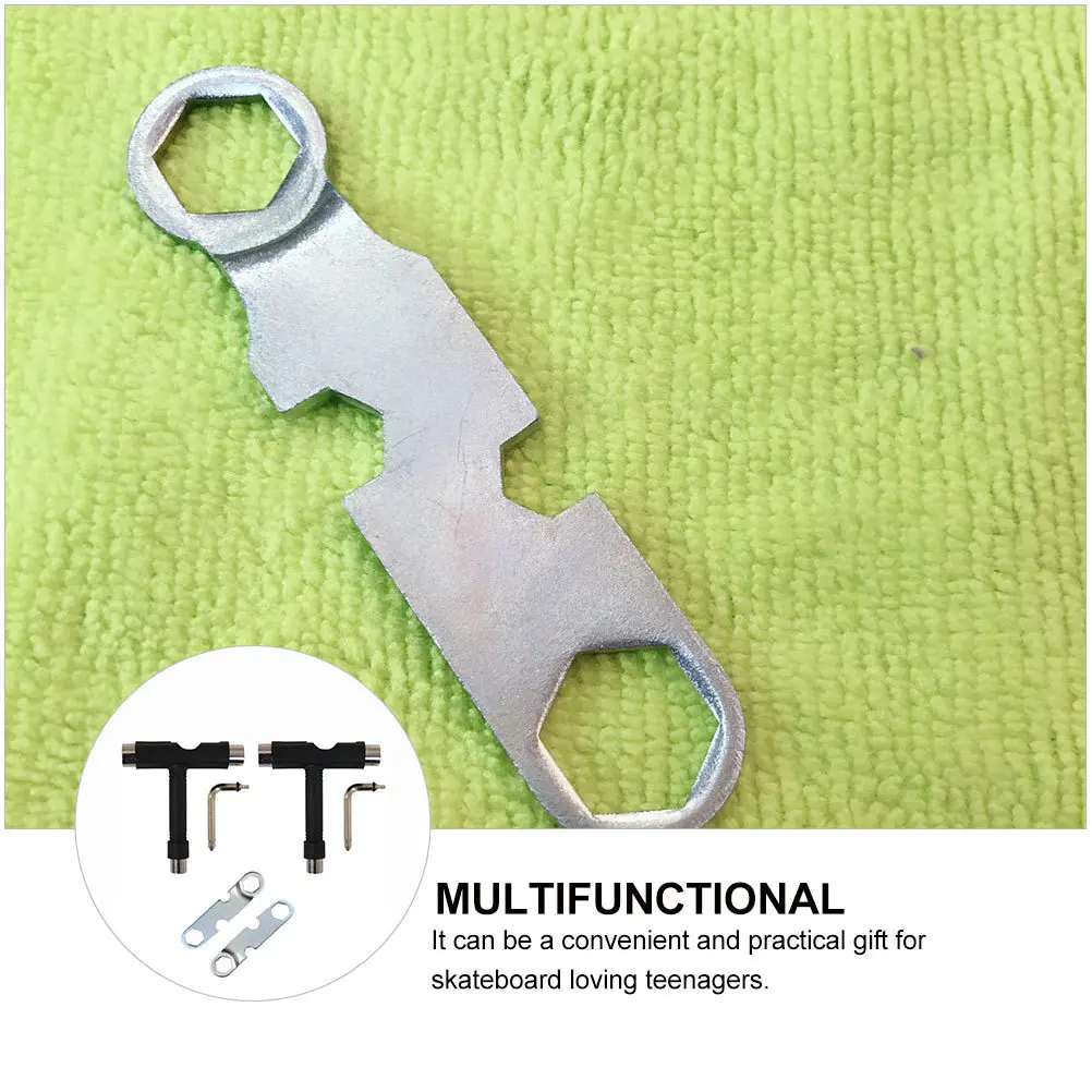 

4 pcs T-Shaped Skate Tool Kit Durable Hard Plastic Steel Compact Design For Adjusting Wheels Bearings Trucks Portable L-Shaped