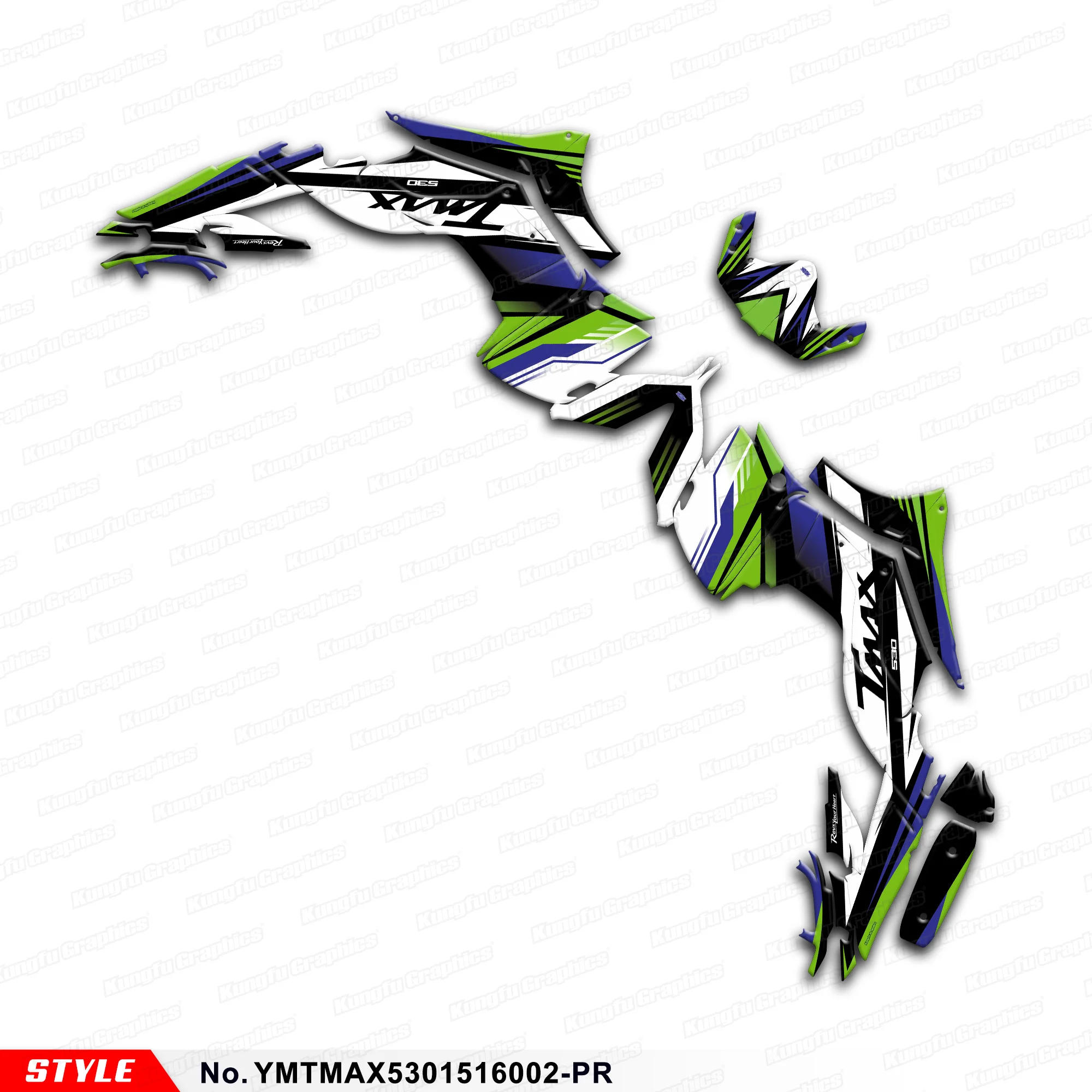 Motorcycle Stickers Vinyl Decal for Yamaha TMAX 530 2015-2016, YMTMAX5301516002-PR