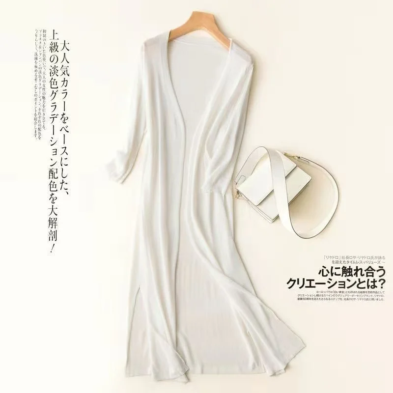 2025 letnie długie kimono damskie sweter dziergany bluzka cienka jesienna bluzka Boho Oversize koszula plażowa