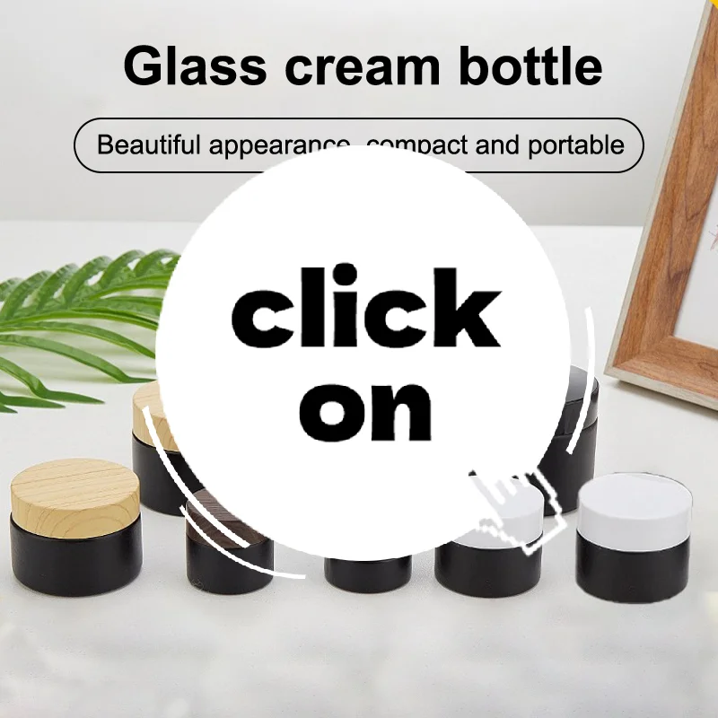 غطاء بلاستيكي برطمانات فارغة برطمان كريم زجاجي أسود حاوية مستحضرات التجميل 10/30/60 جرام زجاجة زجاجية حاوية مكياج برطمانات مستحضرات التجميل للسفر #1