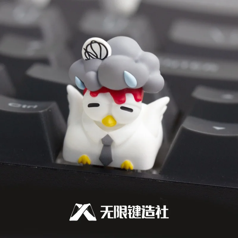 

Wuxian Artisan Keycap Salaryman Chicken Series, смоляная одинарная механическая клавиатура, милый кляп, подарок для офисных работников
