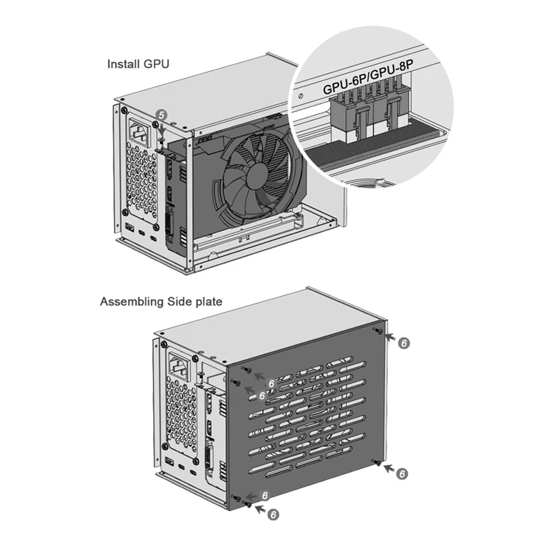 SFX Case For TH3P4G3 Thunderbolt-Compatible GPU Dock For Laptop Notebook To Graphic Card For SFX Flex (1U) Power Supply Durable