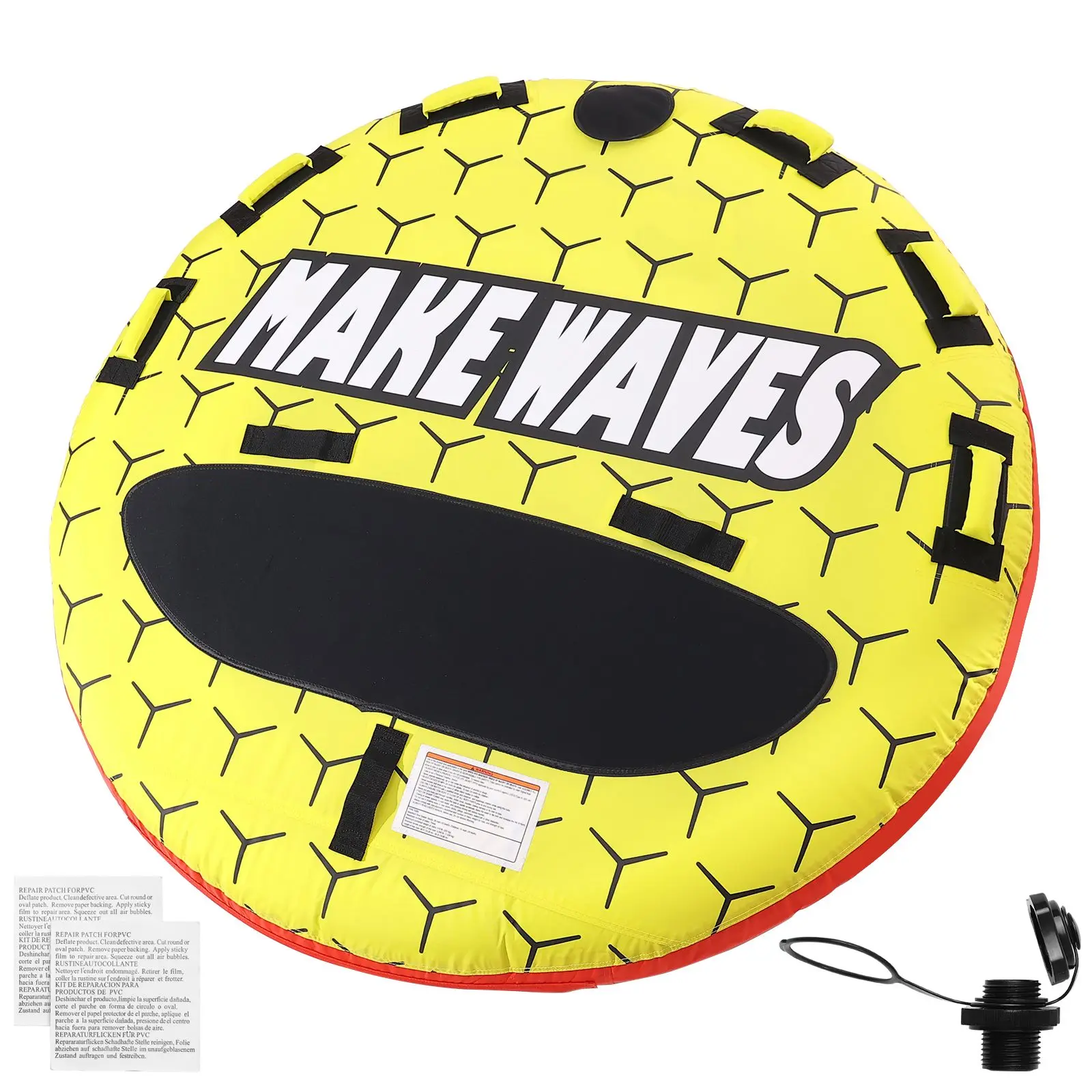 Towable Tube for Boating, 1-3 Riders Inflatable Boat Tubes and Towables, 510 lbs, 63
