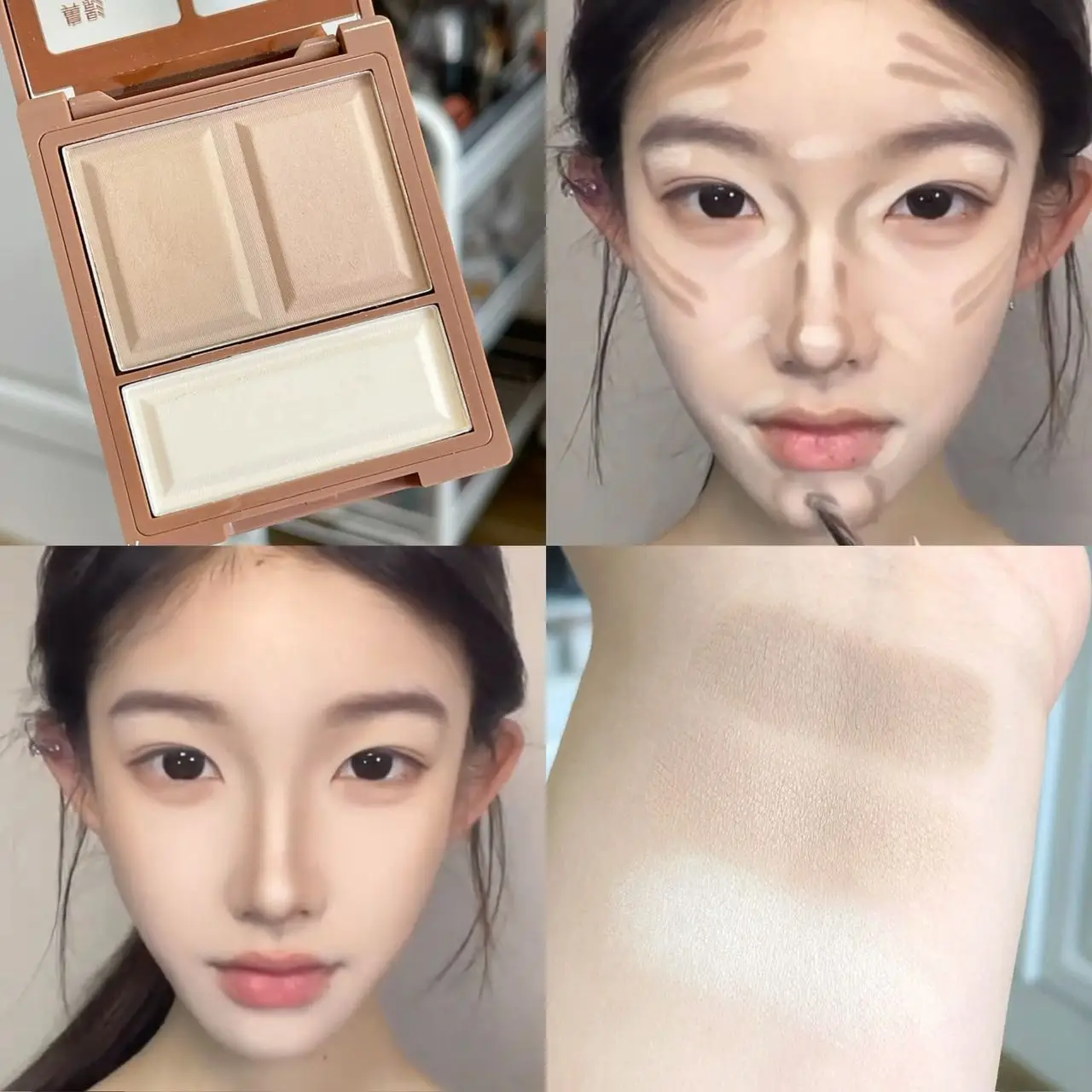 Herorange 3 Color Contour Powder Matte Shades Natural Blend Nose Cheek Daily Party Makeup