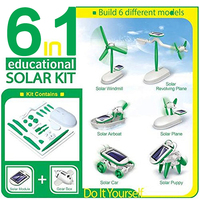 Renewable Energy with Our Six-in-One Solar Toy Educational Gift DIY Kit Build Power Plane Boat Car Train Puppy Model for Kid