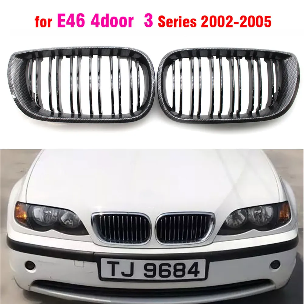 

Front Center Bright Black Wide Kidney Hood Grille Grill For BMW E46 Saloon 4 Doors 3 Series 2002 2003 2004 2005 320i 325Xi 330Xi