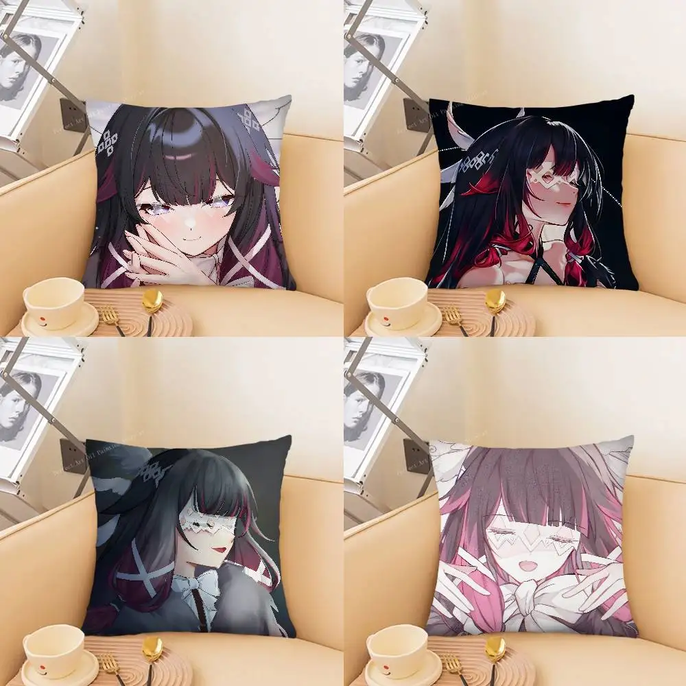 1pc G-Genshin Columbina Impact Pillow Case Fashion Square Pillowcase Bedroom Sofa Room Ins Decoration Leisure