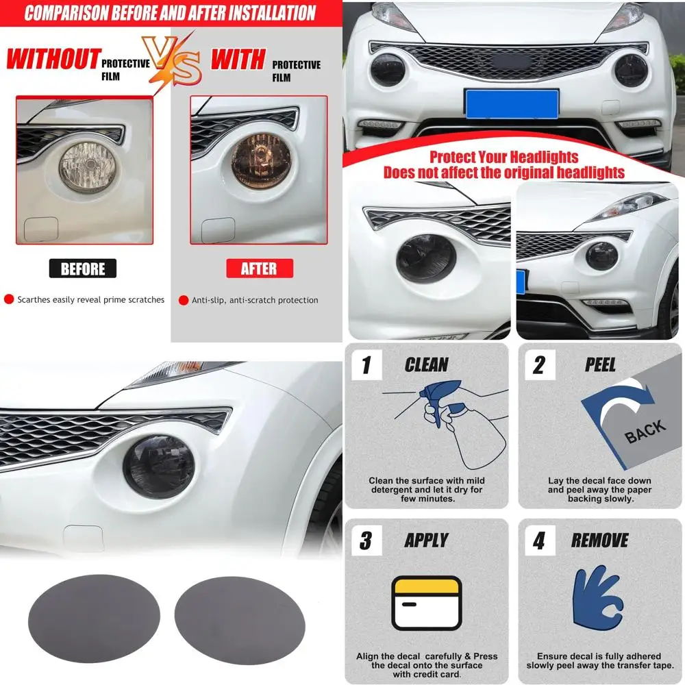 

Yinanlutos Headlight Tint Film Compatible with Nissan Juke/Infiniti ESQ 2011-2019 Front Headlight Protective Decoration Film Dec
