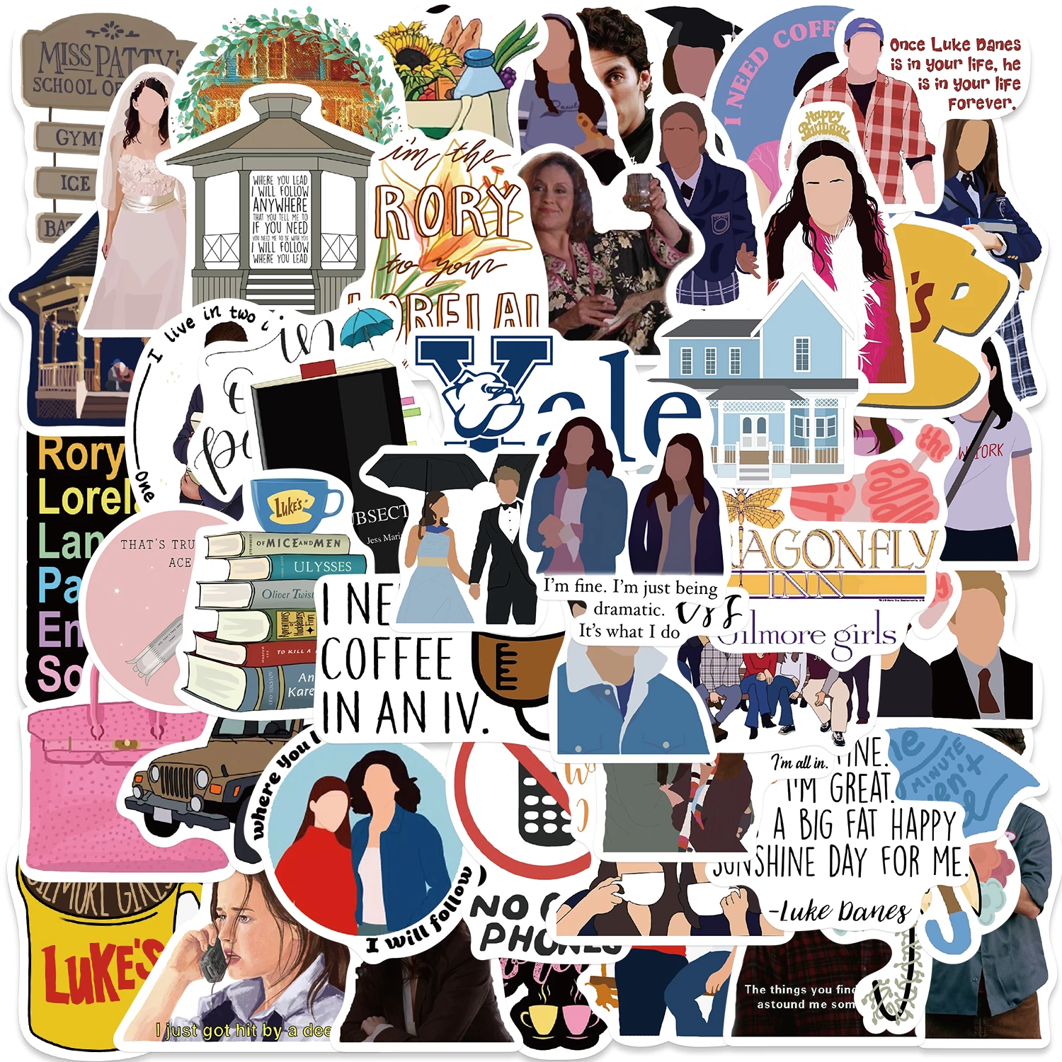 50PCS Gilmore Girls Stickers Decorative DIY For Car Skateboard Laptop Phone Luggage Creative Graffiti Waterproof Sticker Toys