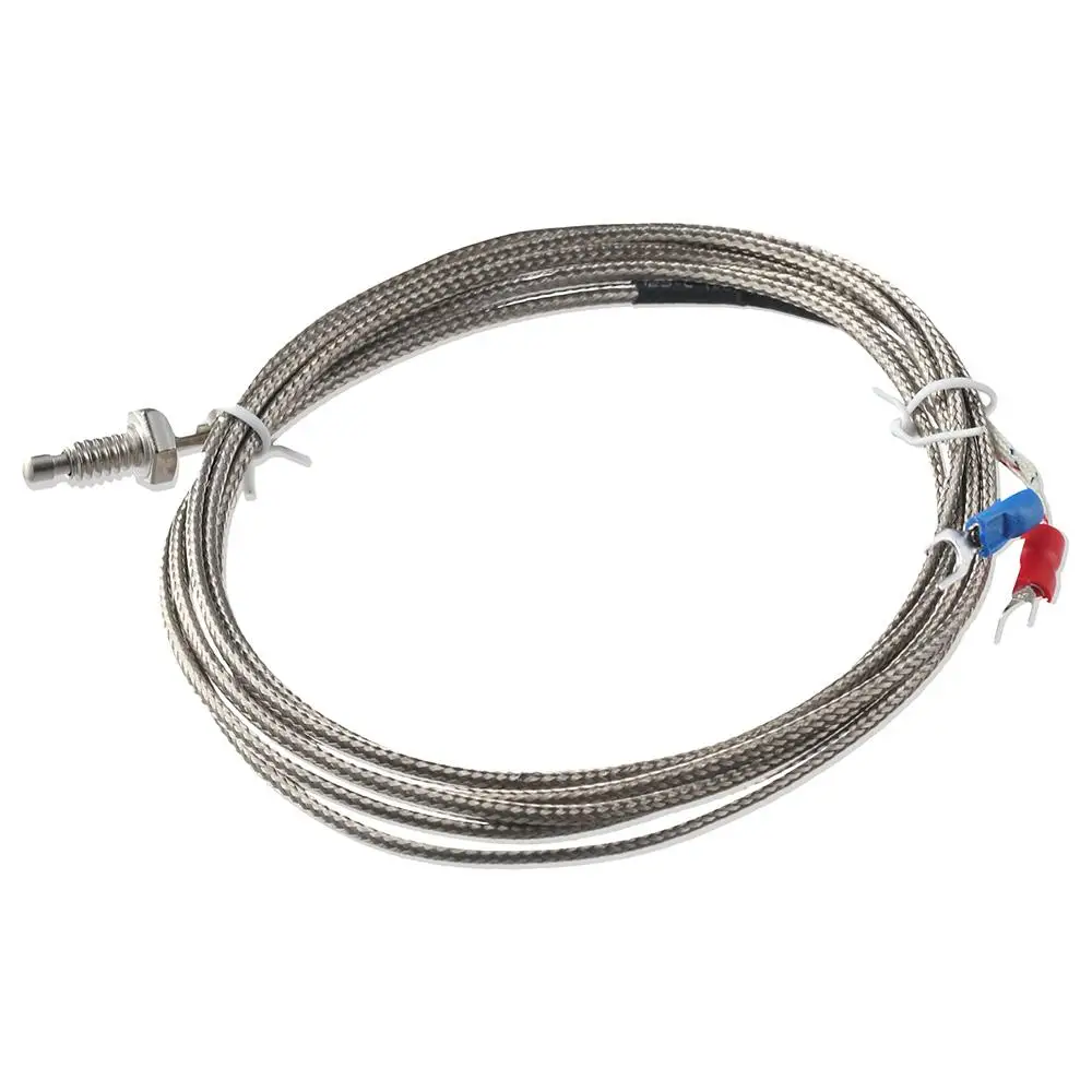 2-meter Line Screw Probe Temperature Sensor Higher Accuracy Silver 0~400℃ K Type Thermocouple M6 Metal