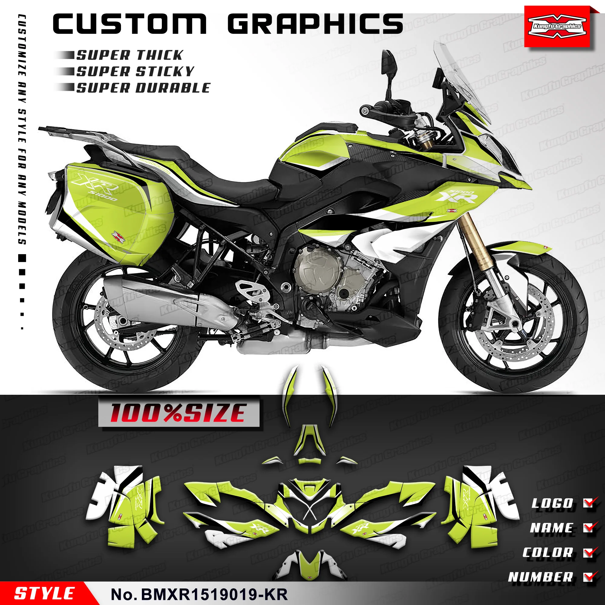 

KUNGFU GRAPHICS Custom Racing Sticker Motorcycle Decals for S1000XR S 1000 XR 2015 2016 2017 2018 2019, BMXRBOX1519019-KR