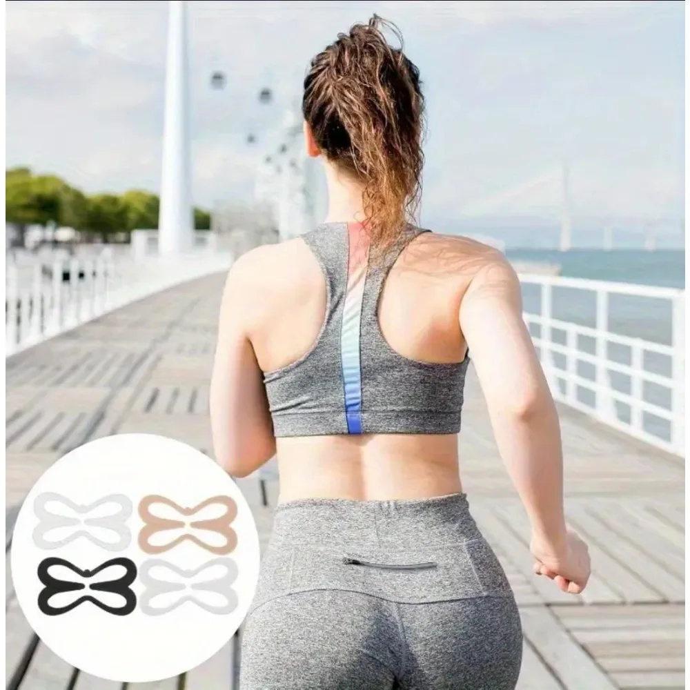 Women’s Bra Strap Convertor Clip/Non-Slip Conceal Bra Back Straps Clip, Black/White/Skin/Transparent (Pack Of 4)