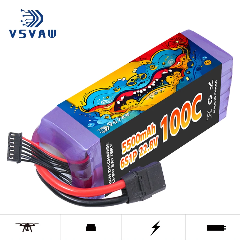 MAX Upgrade 100C VSVAW 5500mAh 22.8V 6S Lipo Battery HV Remote Control Car Model Ship Model FPV Toy Lithium ion Battery