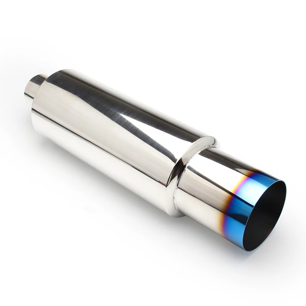 Car Exhaust Muffler Exhaust Pipe Tail Throat Muffler Stainless Steel Modification Parts Automotive Accessories Universal