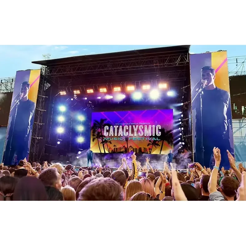 2026 Latest Indoor Outdoor Giant LED Video Wall 500x500mm P2.6 P2.9 P3.91 P4.81 Seamless Rental Display Screen Stage