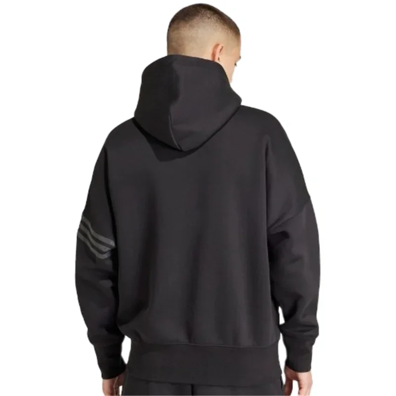 

Adidas originals Street NEOCLASSICS Hoodie Sports Running Stripe sleeve Soft Long-sleeved Sweaters Male Black/Gray IP3286