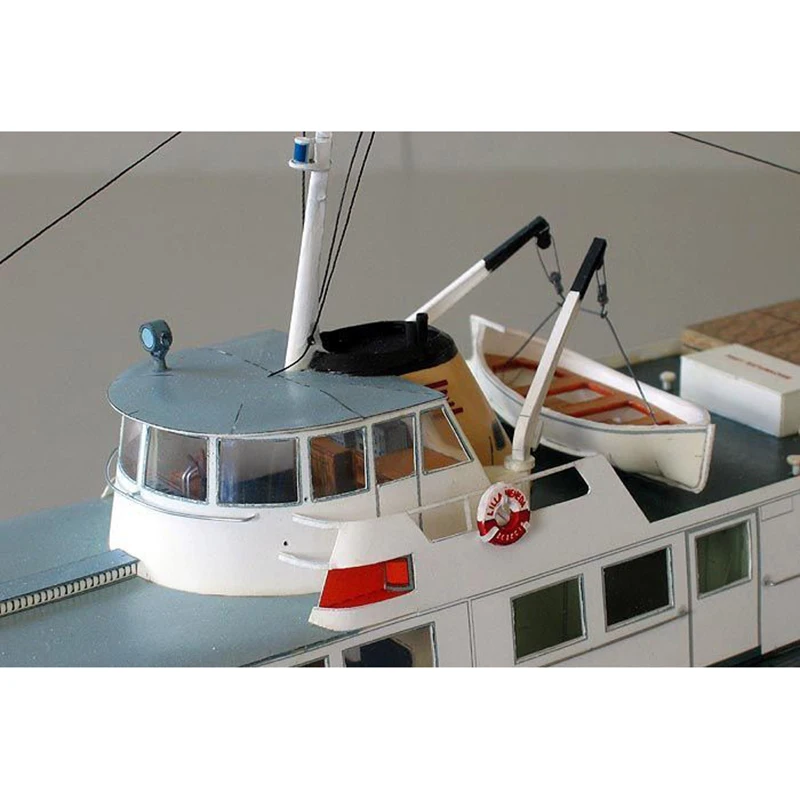 Kids DIY Handmade Assembled Polish Coastal Ferry Toy Model 1:100 Papers Exquisite Yachts Desktop Decorations Collectible Toys