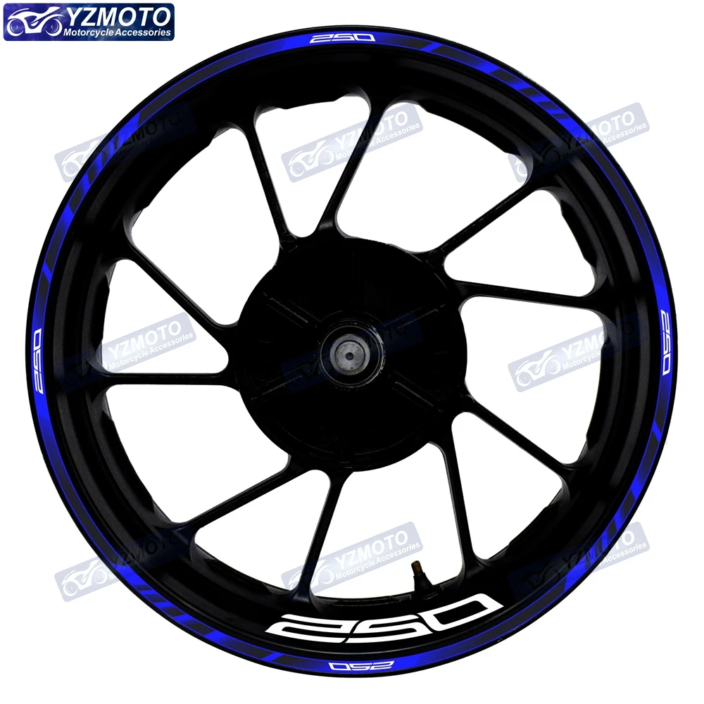 For Z250 Motorcycle 17 Inch Front And Rear Wheel Sticker Hub Decal Modified Decorative Racing Reflective Waterproof Rim Stickers 4