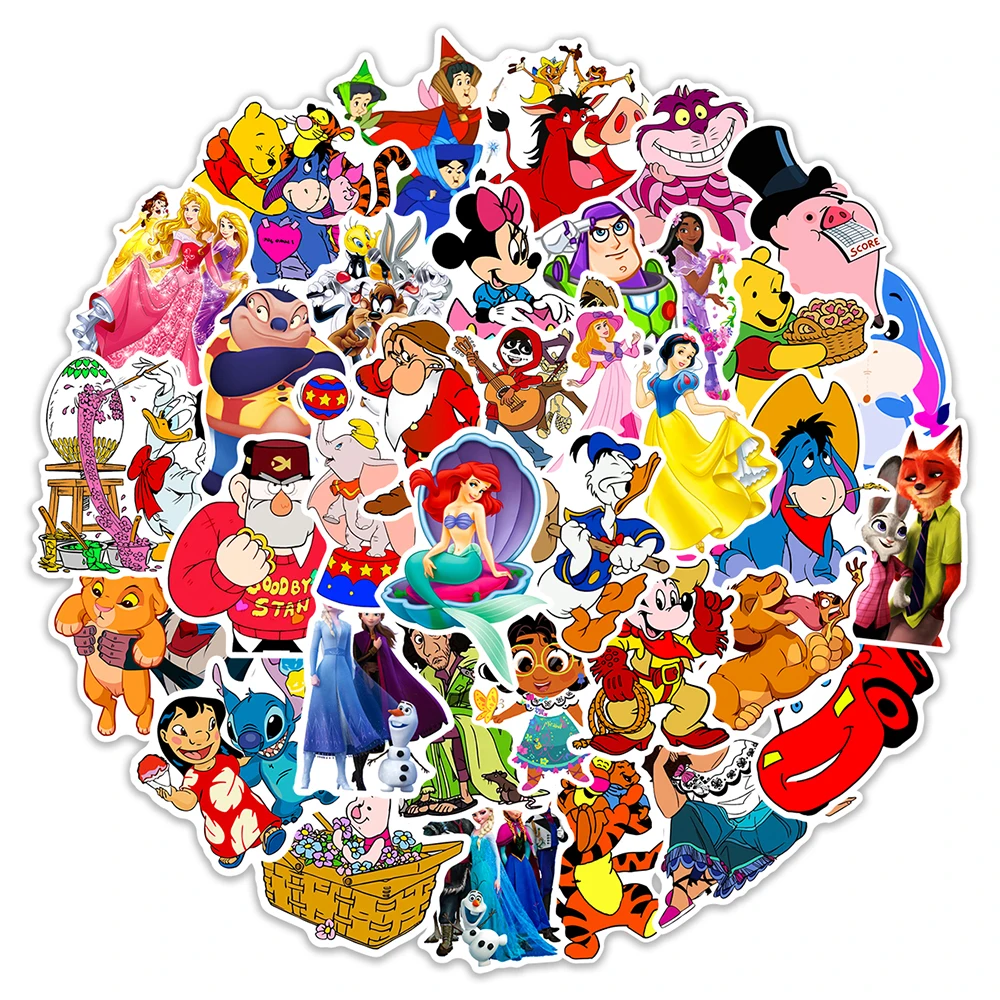 

10/30/50pcs Mixed Disney Series Anime Stickers Cartoon Graffiti Sticker Decorations Phone Notebook Luggage Decals for Kids Toy