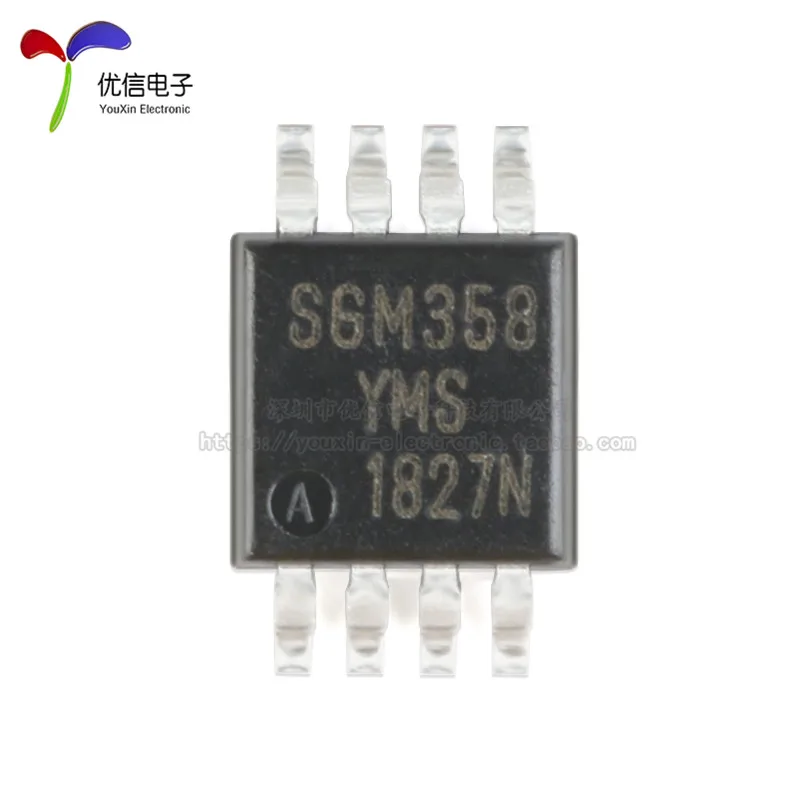 10PCS original authentic SGM358YMS/TR MSOP-8 rail to rail CMOS operational amplifier chips  