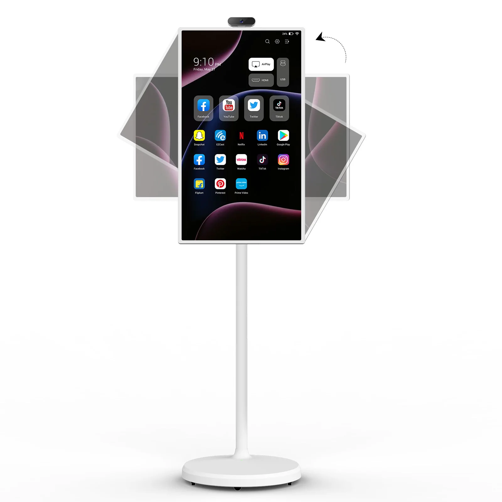 

32 Inch Android Me Smart Gaming Monitor Touch Screen Rotatable WIFI Floor Standing Smart TV Work Studying